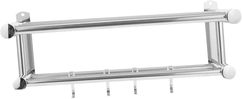 Stainless Steel Foldable Wall Mounted Towel Rack Shower Organizer Bathroom Shelf - Image 1